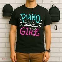 Piano Girl Pianist Music Notes Gift T-Shirt thumb 6