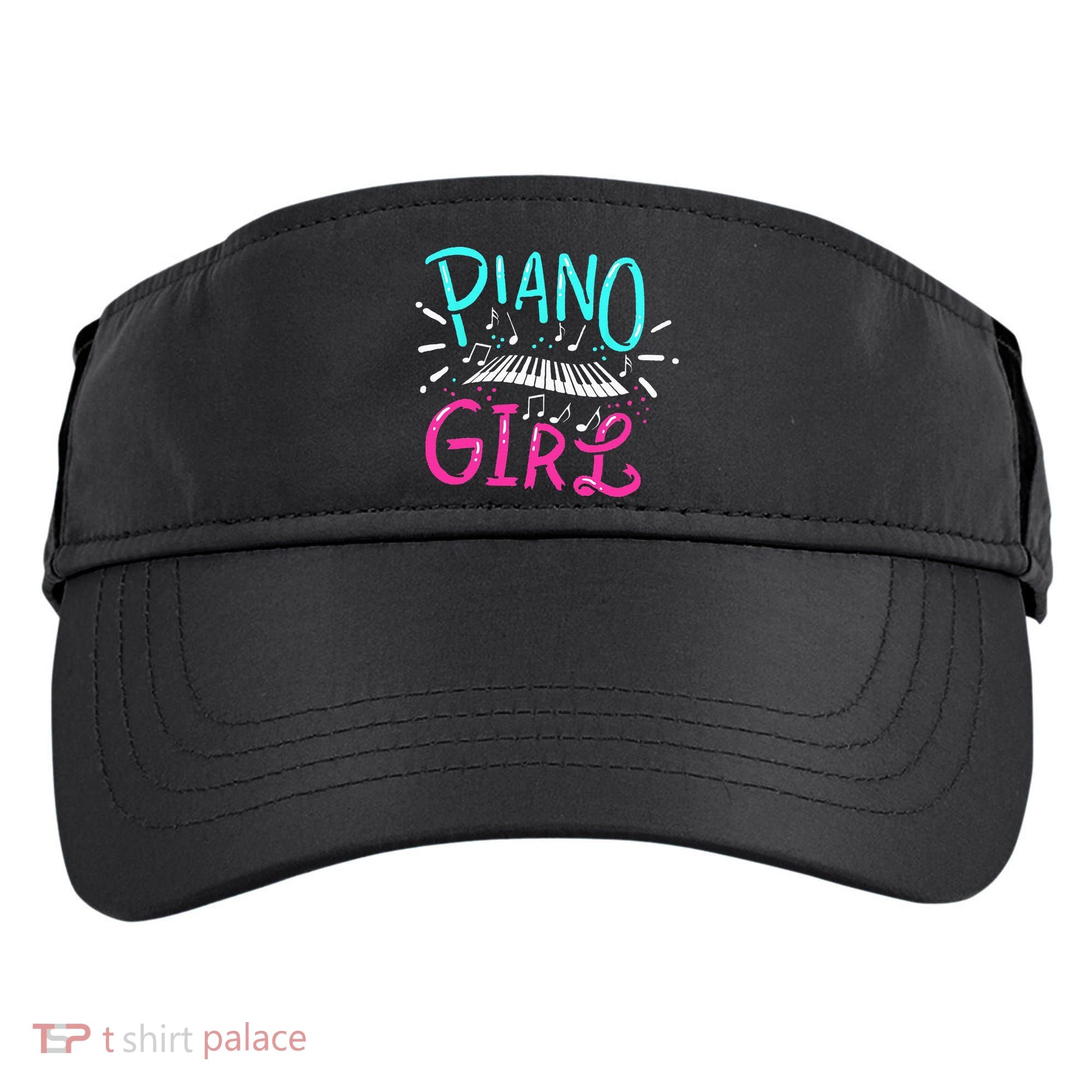 Piano Girl Pianist Music Notes Gift Adult Drive Performance Visor