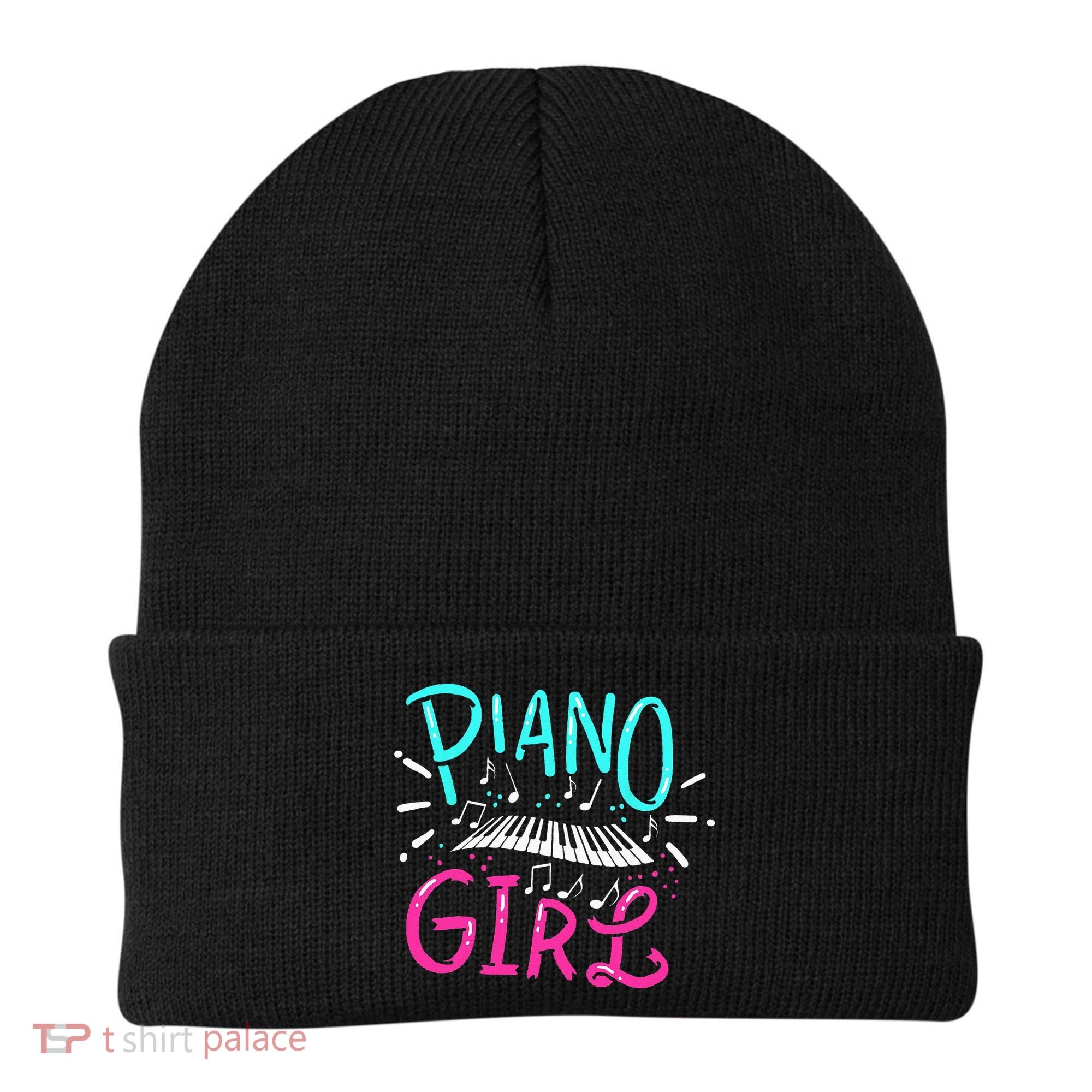 Piano Girl Pianist Music Notes Gift Beanie