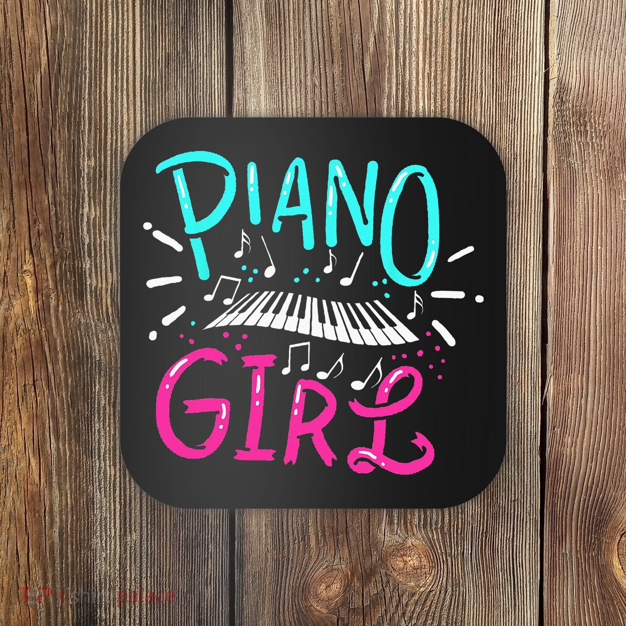 Piano Girl Pianist Music Notes Gift Coaster