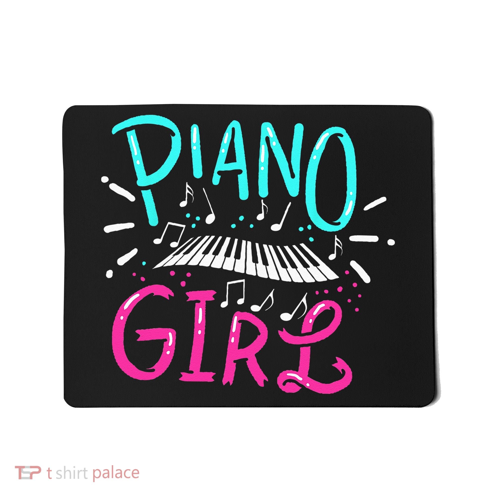 Piano Girl Pianist Music Notes Gift Mousepad