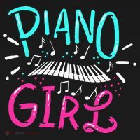 Piano Girl Pianist Music Notes Gift Mousepad thumb 1