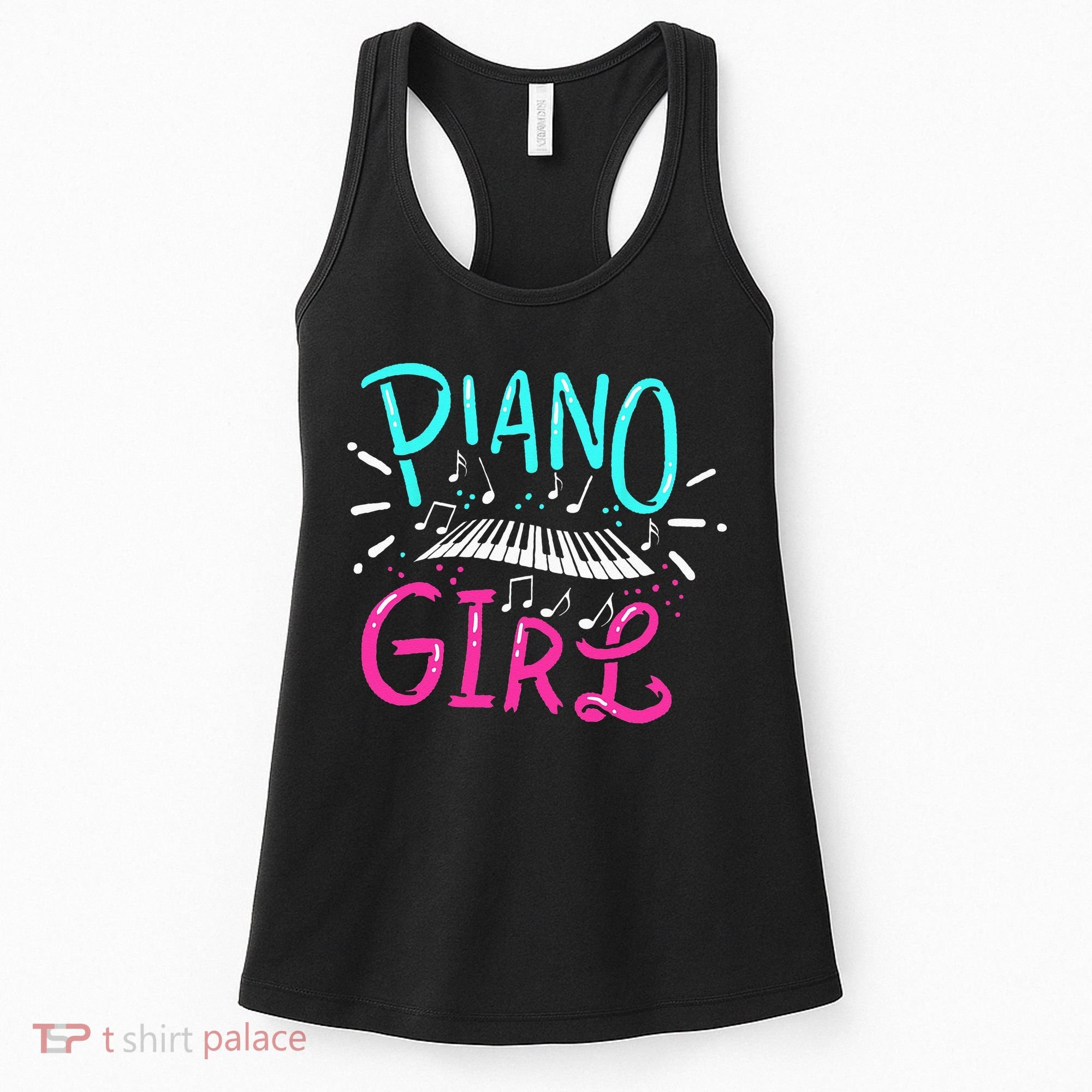 Piano Girl Pianist Music Notes Gift Women's Tank Top