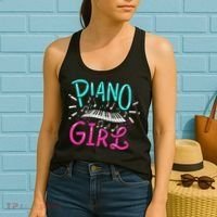Piano Girl Pianist Music Notes Gift Women's Tank Top thumb 2
