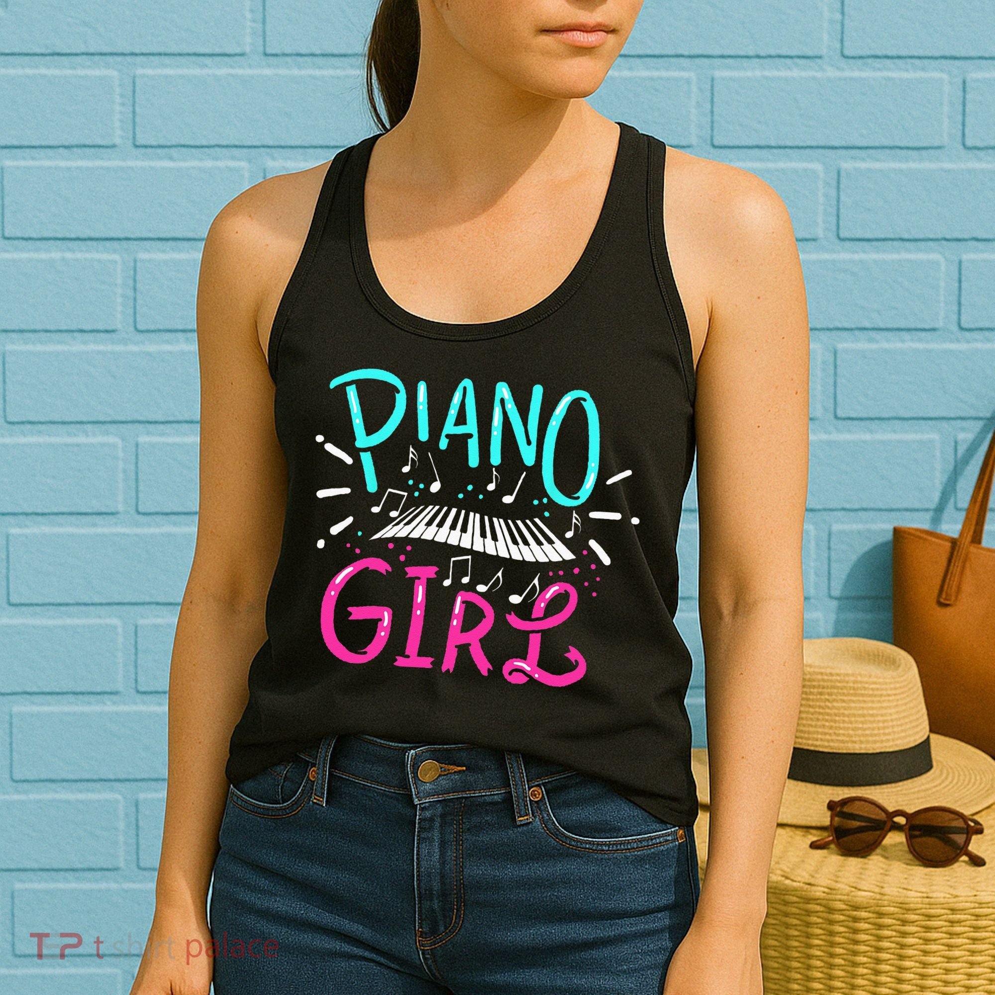 Piano Girl Pianist Music Notes Gift Women's Tank Top