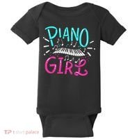 Piano Girl Pianist Music Notes Gift Baby Bodysuit thumb 0