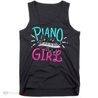 Piano Girl Pianist Music Notes Gift Tank Top thumb 0