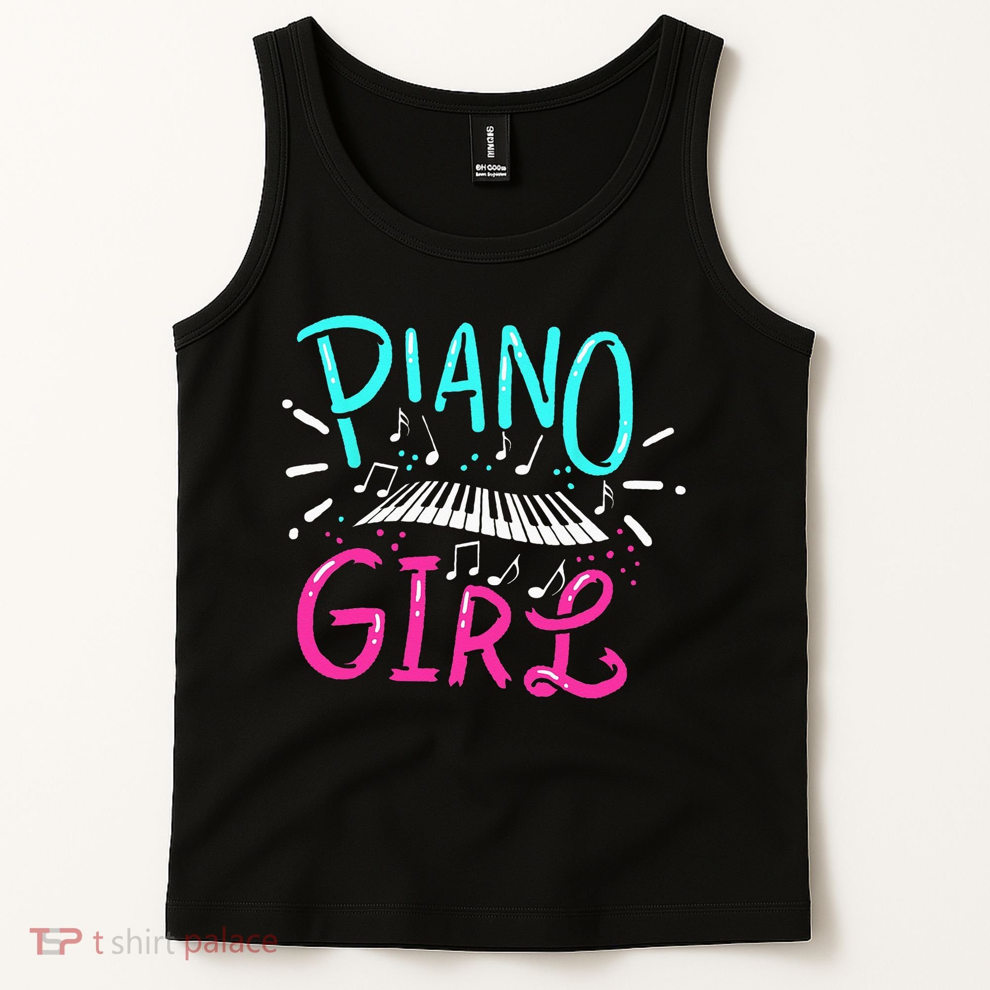 Piano Girl Pianist Music Notes Gift Tank Top