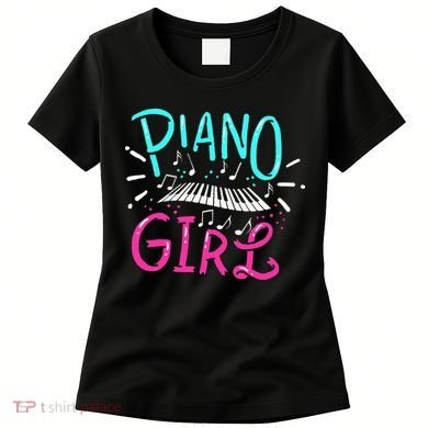 Piano Girl Pianist Music Notes Gift Women's T-Shirt