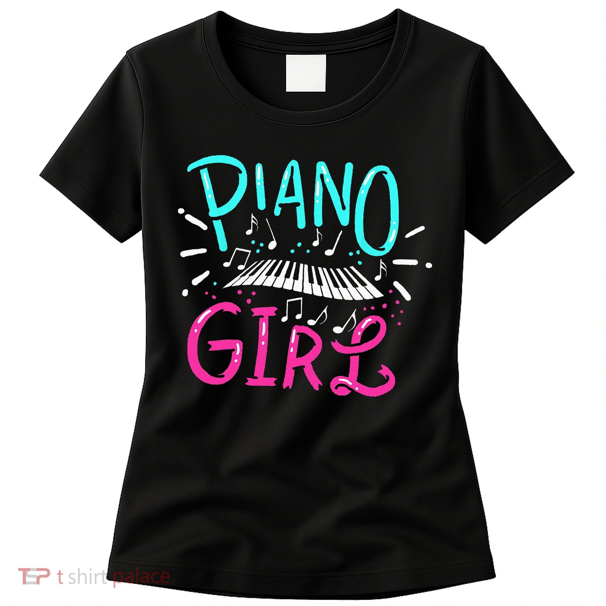 Piano Girl Pianist Music Notes Gift Women's T-Shirt