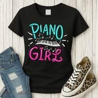 Piano Girl Pianist Music Notes Gift Women's T-Shirt thumb 3