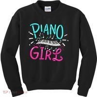 Piano Girl Pianist Music Notes Gift Kids Sweatshirt thumb 0