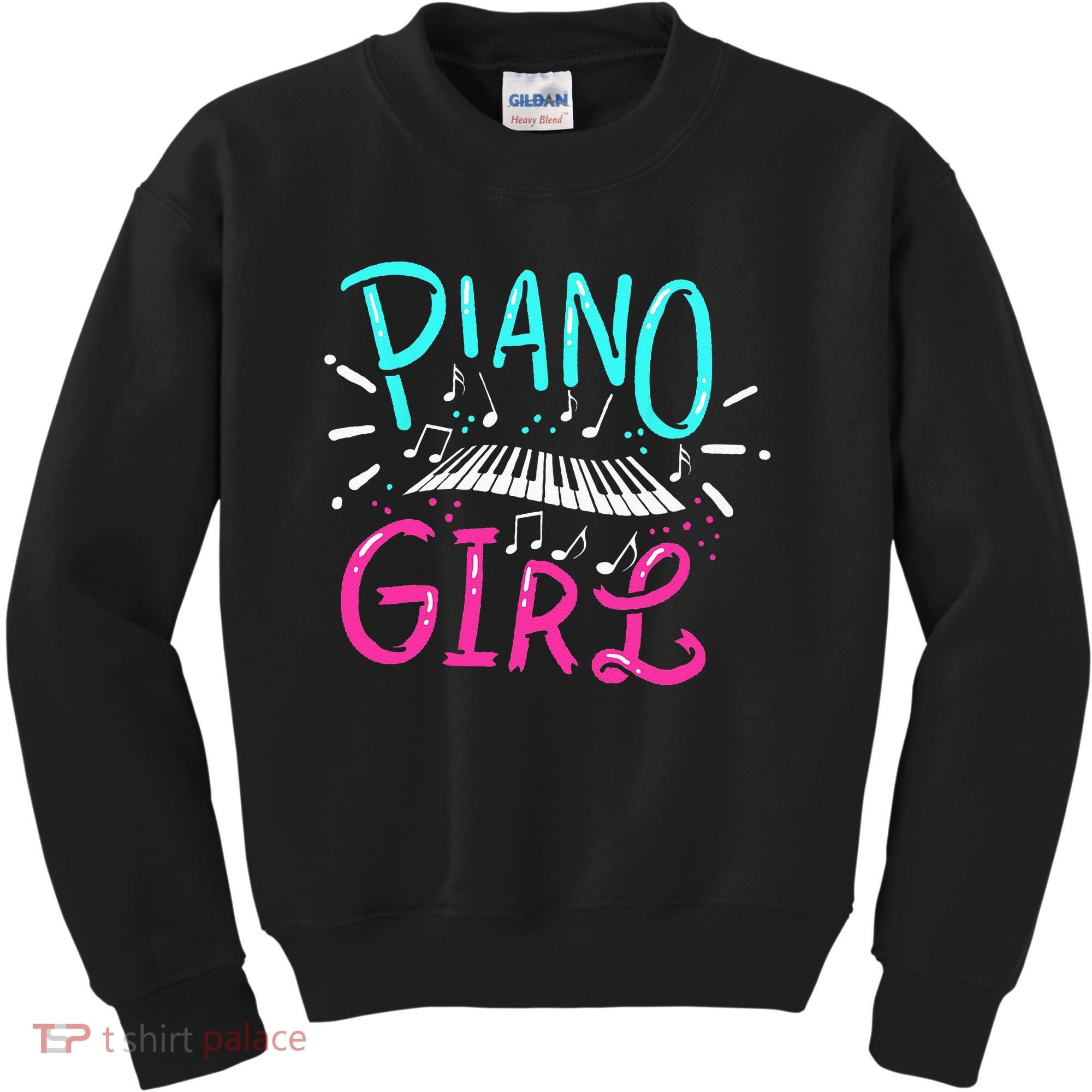 Piano Girl Pianist Music Notes Gift Kids Sweatshirt