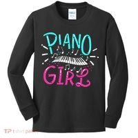Piano Girl Pianist Music Notes Gift Kids Long Sleeve Shirt thumb 0