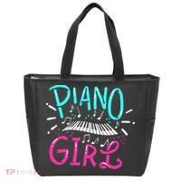 Piano Girl Pianist Music Notes Gift Tote Bag thumb 0