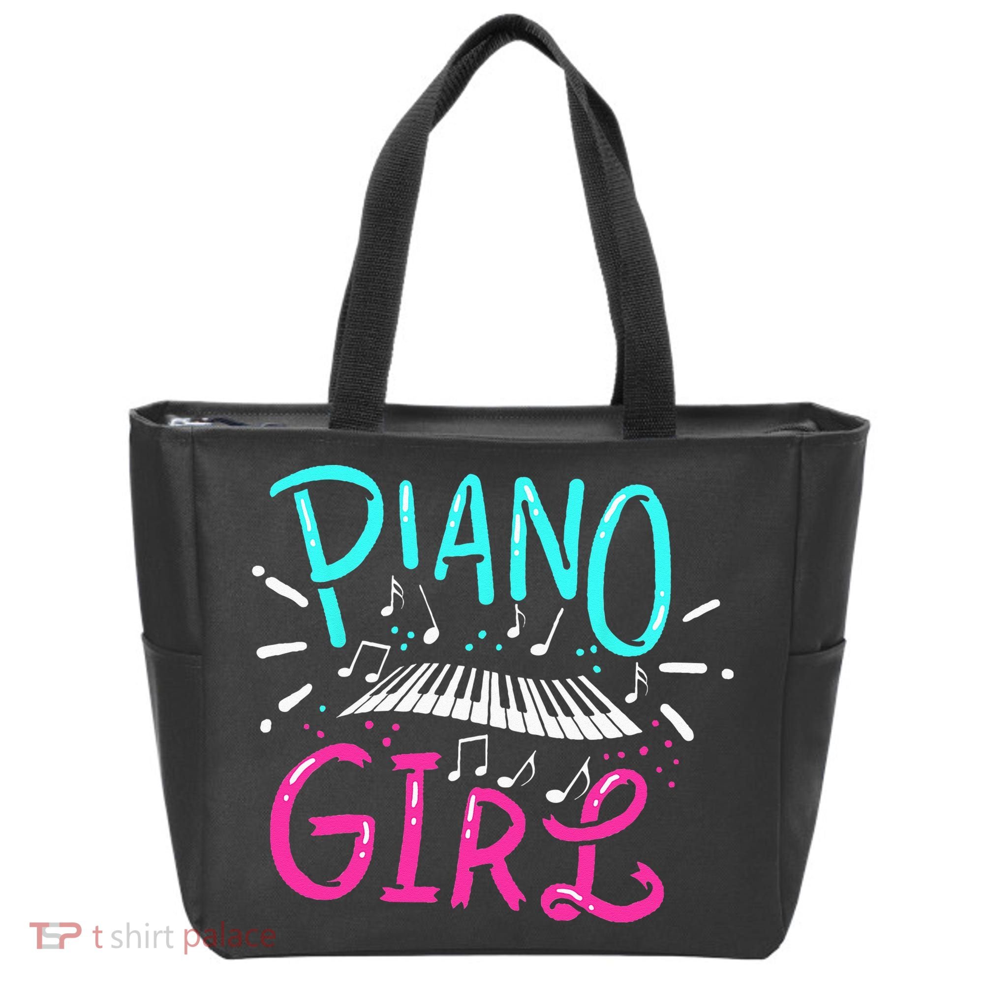 Piano Girl Pianist Music Notes Gift Tote Bag