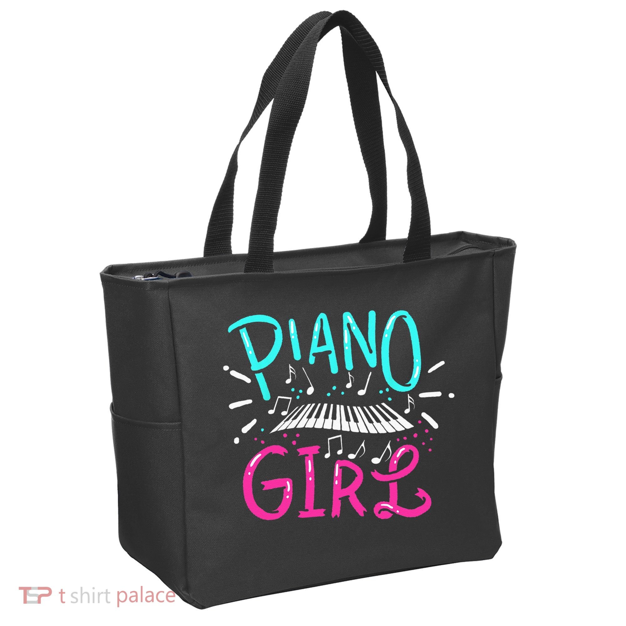 Piano Girl Pianist Music Notes Gift Tote Bag