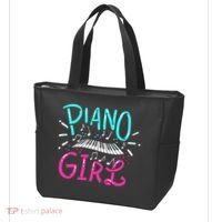 Piano Girl Pianist Music Notes Gift Tote Bag thumb 3