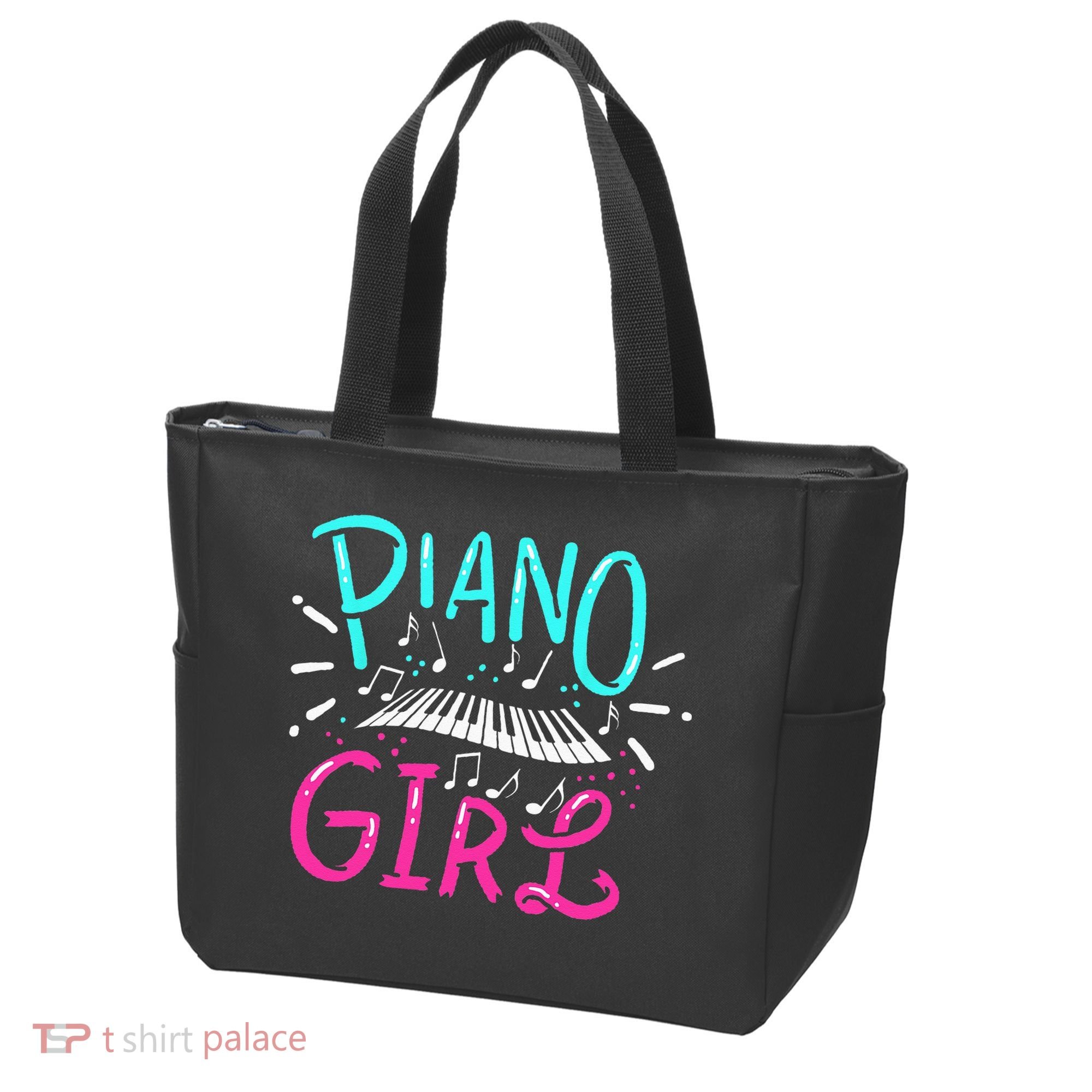 Piano Girl Pianist Music Notes Gift Tote Bag