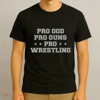 Pro God Pro Guns Pro Wrestling T-Shirt thumb 3