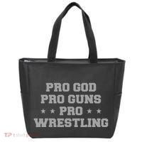 Pro God Pro Guns Pro Wrestling Tote Bag thumb 0