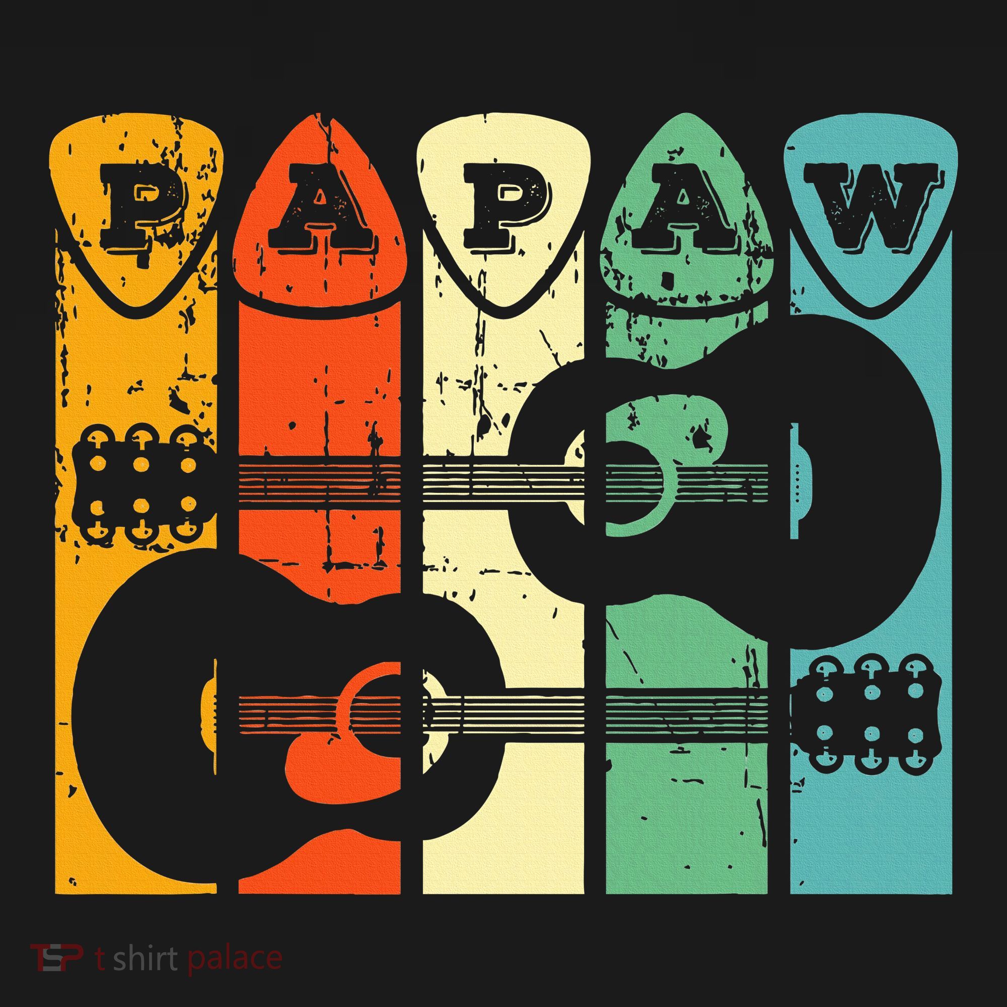 Papaw Guitar Pick Gift Guitar Player Grandpa Retro Guitarist Sweatshirt