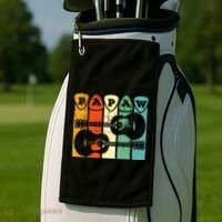 Papaw Guitar Pick Gift Guitar Player Grandpa Retro Guitarist Golf Towel thumb 2