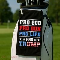 Pro God Pro Gun Pro Life Pro Trump Golf Towel thumb 2