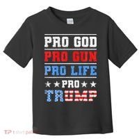 Pro God Pro Gun Pro Life Pro Trump Toddler T-Shirt thumb 0