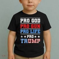 Pro God Pro Gun Pro Life Pro Trump Toddler T-Shirt thumb 2