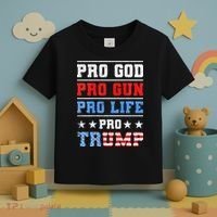 Pro God Pro Gun Pro Life Pro Trump Toddler T-Shirt thumb 3