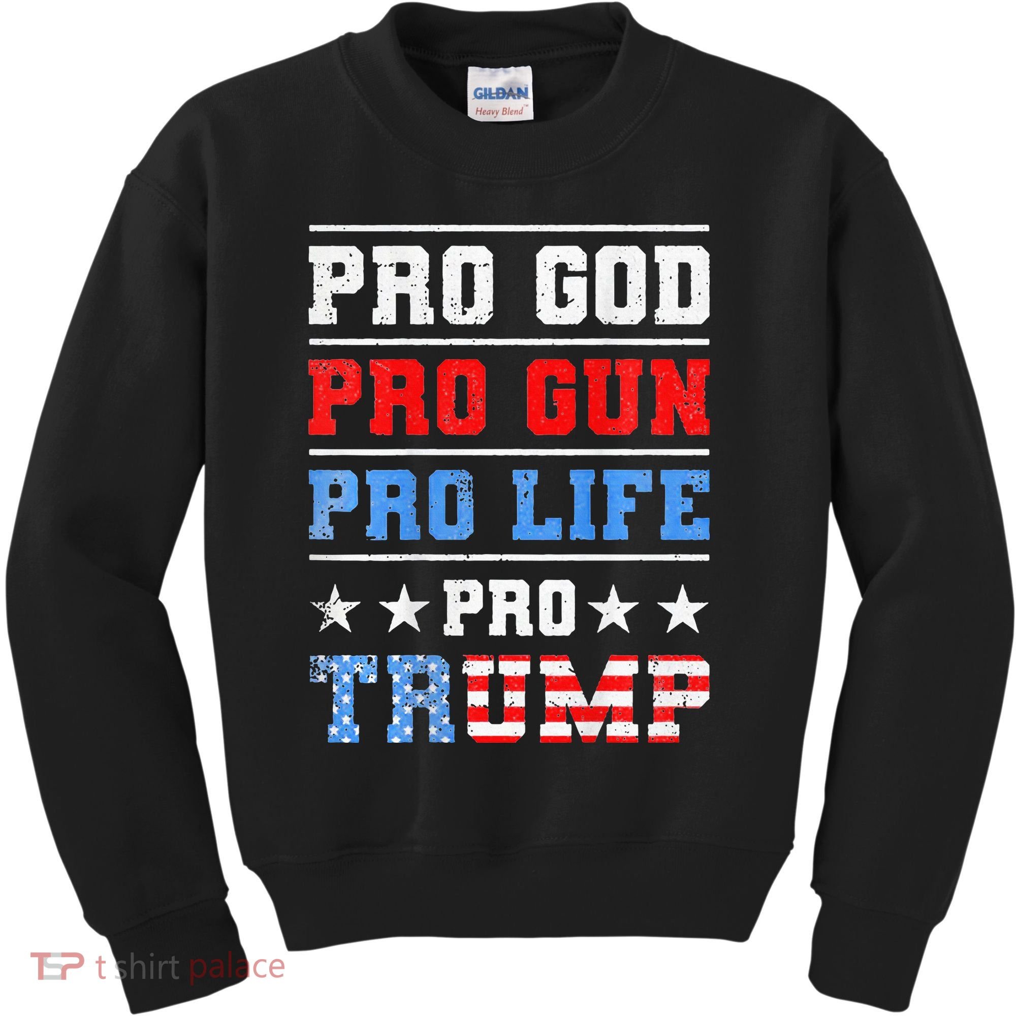 Pro God Pro Gun Pro Life Pro Trump Kids Sweatshirt