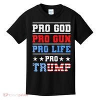 Pro God Pro Gun Pro Life Pro Trump Kids T-Shirt thumb 0