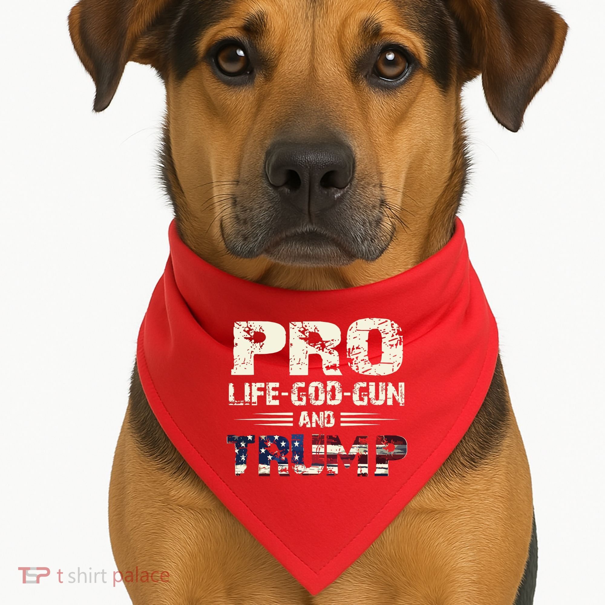 Pro God Pro Gun Pro Life Pro Trump USA-Made Doggie Bandana