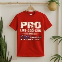 Pro God Pro Gun Pro Life Pro Trump T-Shirt thumb 2