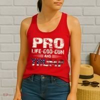 Pro God Pro Gun Pro Life Pro Trump Women's Tank Top thumb 2