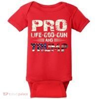 Pro God Pro Gun Pro Life Pro Trump Baby Bodysuit thumb 0