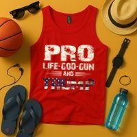 Pro God Pro Gun Pro Life Pro Trump Tank Top thumb 4