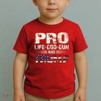 Pro God Pro Gun Pro Life Pro Trump Toddler T-Shirt thumb 2