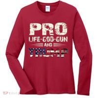 Pro God Pro Gun Pro Life Pro Trump Women's Long Sleeve Shirt thumb 0