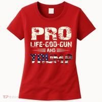 Pro God Pro Gun Pro Life Pro Trump Women's T-Shirt thumb 0