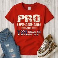 Pro God Pro Gun Pro Life Pro Trump Women's T-Shirt thumb 3