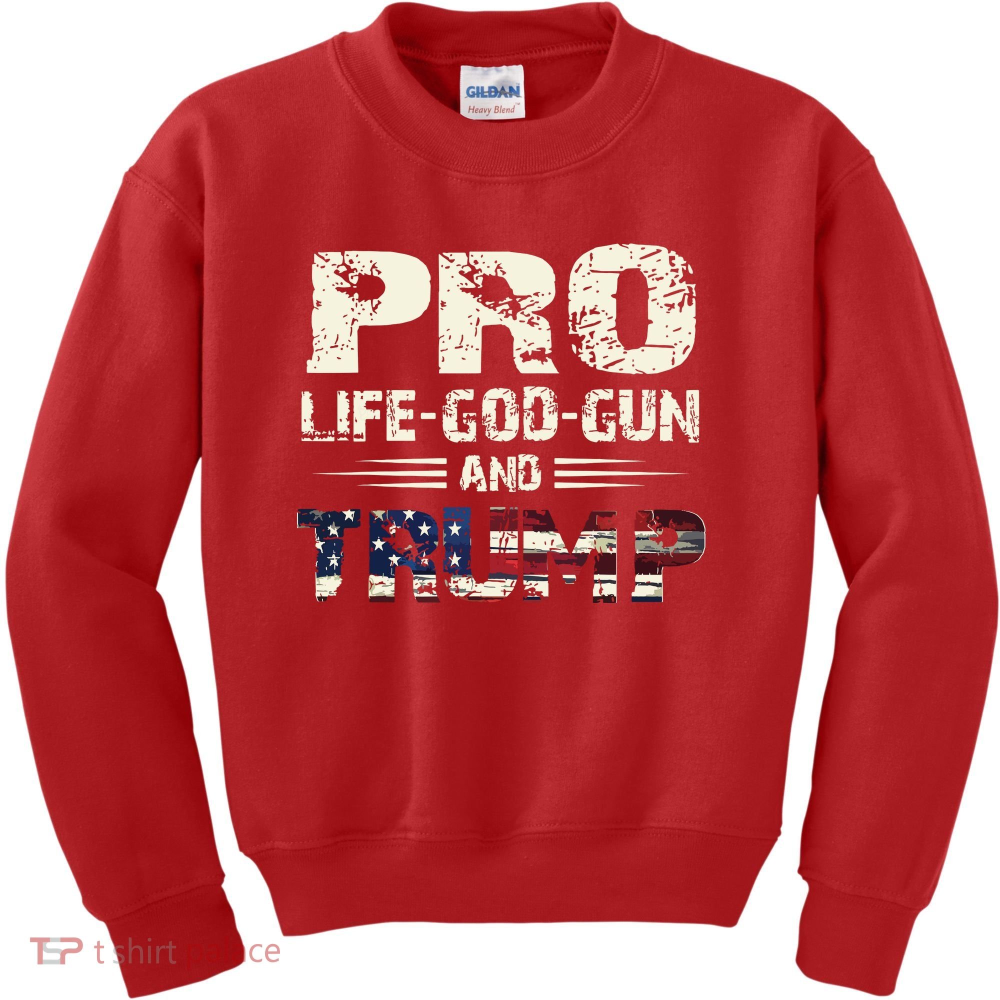 Pro God Pro Gun Pro Life Pro Trump Kids Sweatshirt