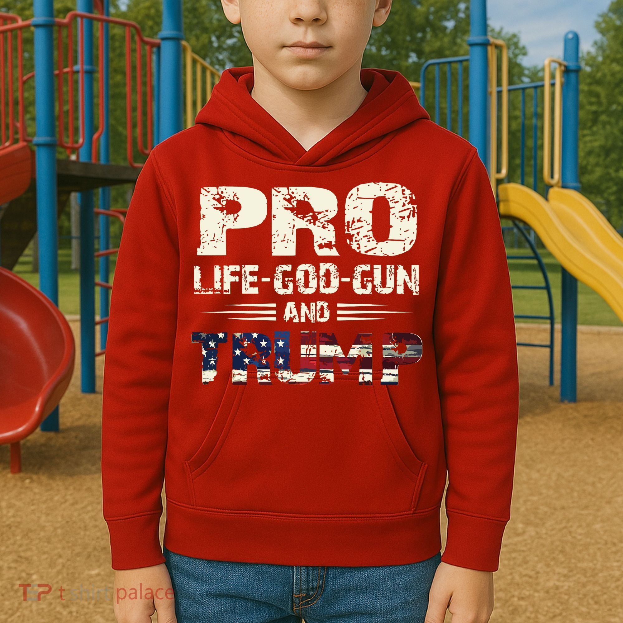Pro God Pro Gun Pro Life Pro Trump Kids Hoodie