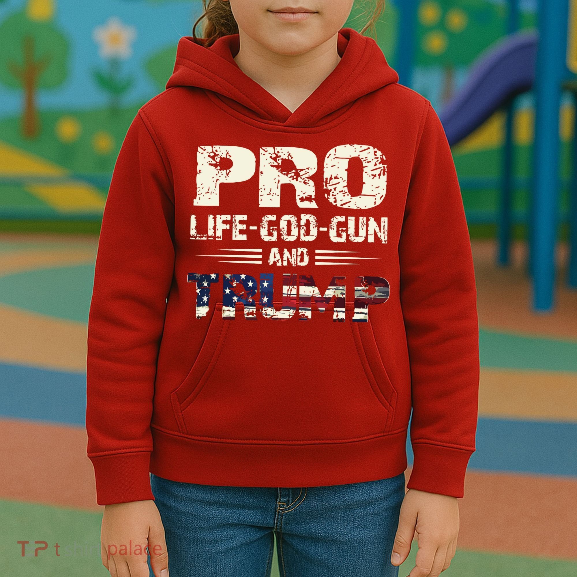 Pro God Pro Gun Pro Life Pro Trump Kids Hoodie