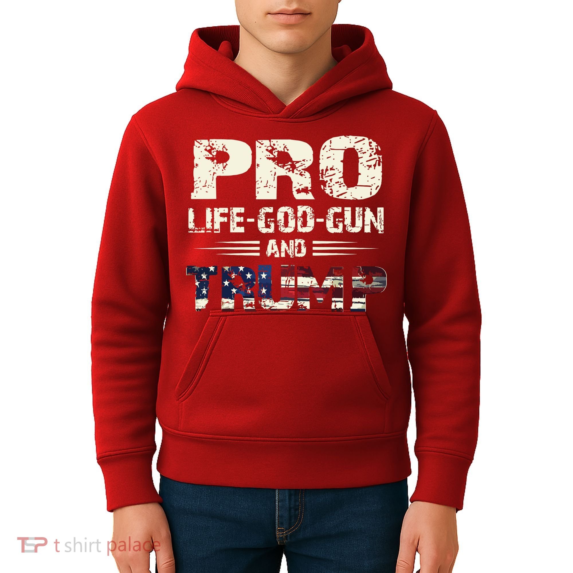 Pro God Pro Gun Pro Life Pro Trump Kids Hoodie