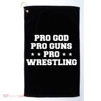 Pro God Pro Guns Pro Wrestling Golf Towel thumb 0
