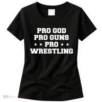 Pro God Pro Guns Pro Wrestling Women's T-Shirt thumb 0