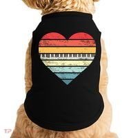 Pianist Gifts Retro Sunset Piano Keyboard Player Teacher Doggie Tank thumb 0