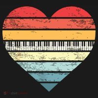 Pianist Gifts Retro Sunset Piano Keyboard Player Teacher Sweatshirt thumb 3